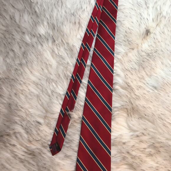 Vintage Tie Rack Red, Blue, & White Mens Striped Formal Neck Tie - Picture 9 of 9